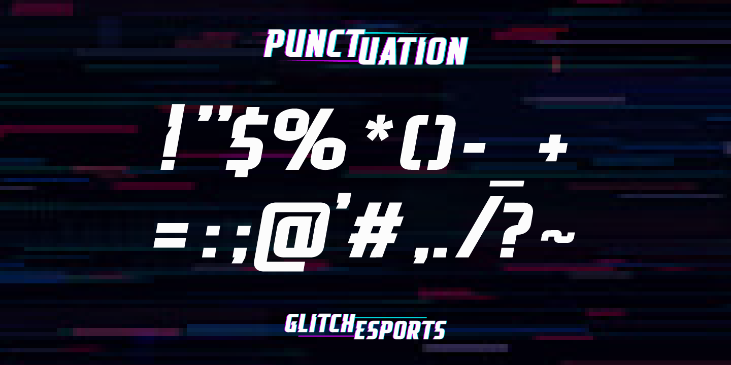 Glitch Esports Italic Font preview